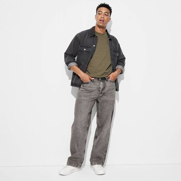 Original Use - Men's Baggy Fit Straight Jeans - Original Use Blac Black - Picture 1 of 3